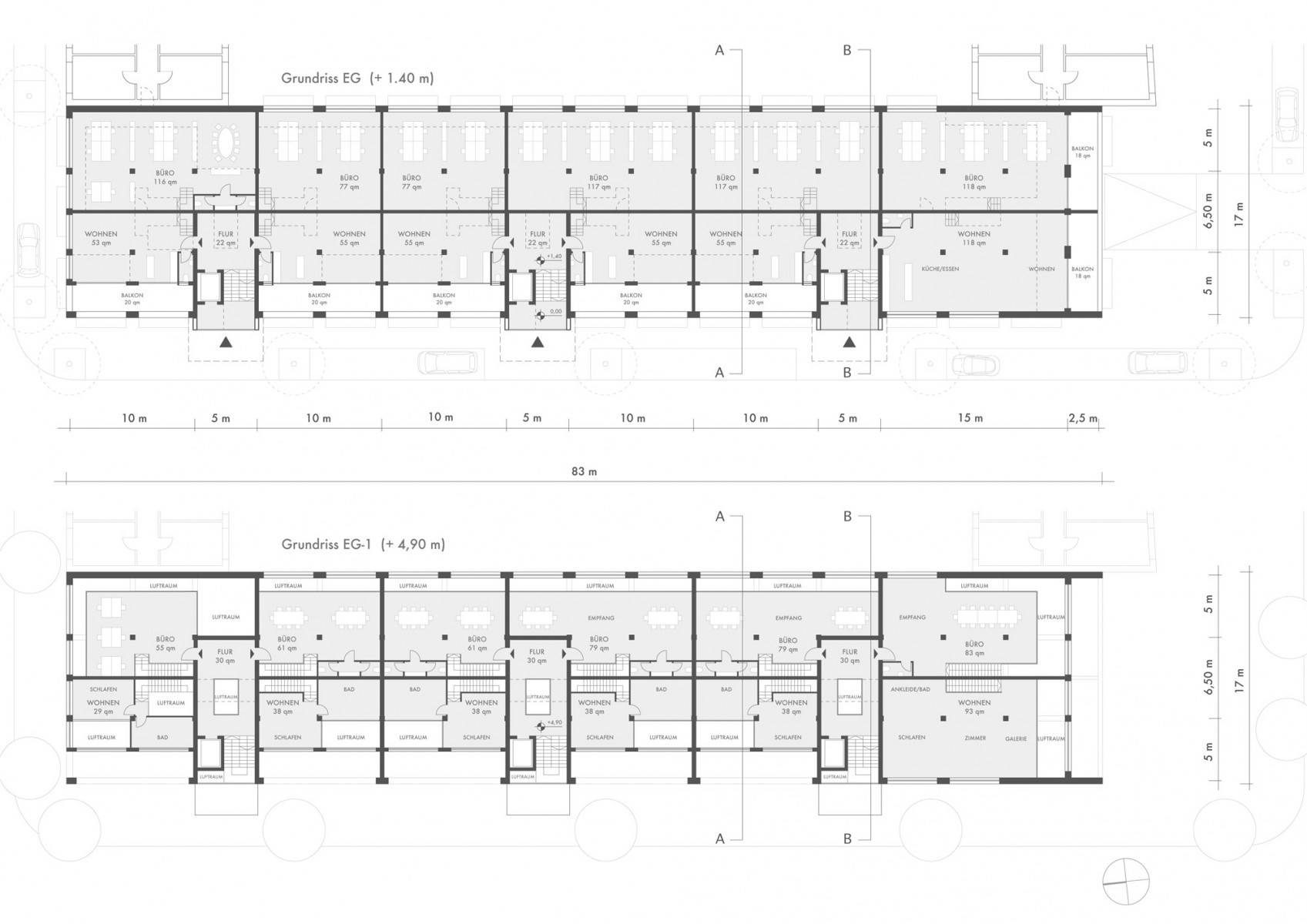Lofthaus Hannover, Grundrisse 2018