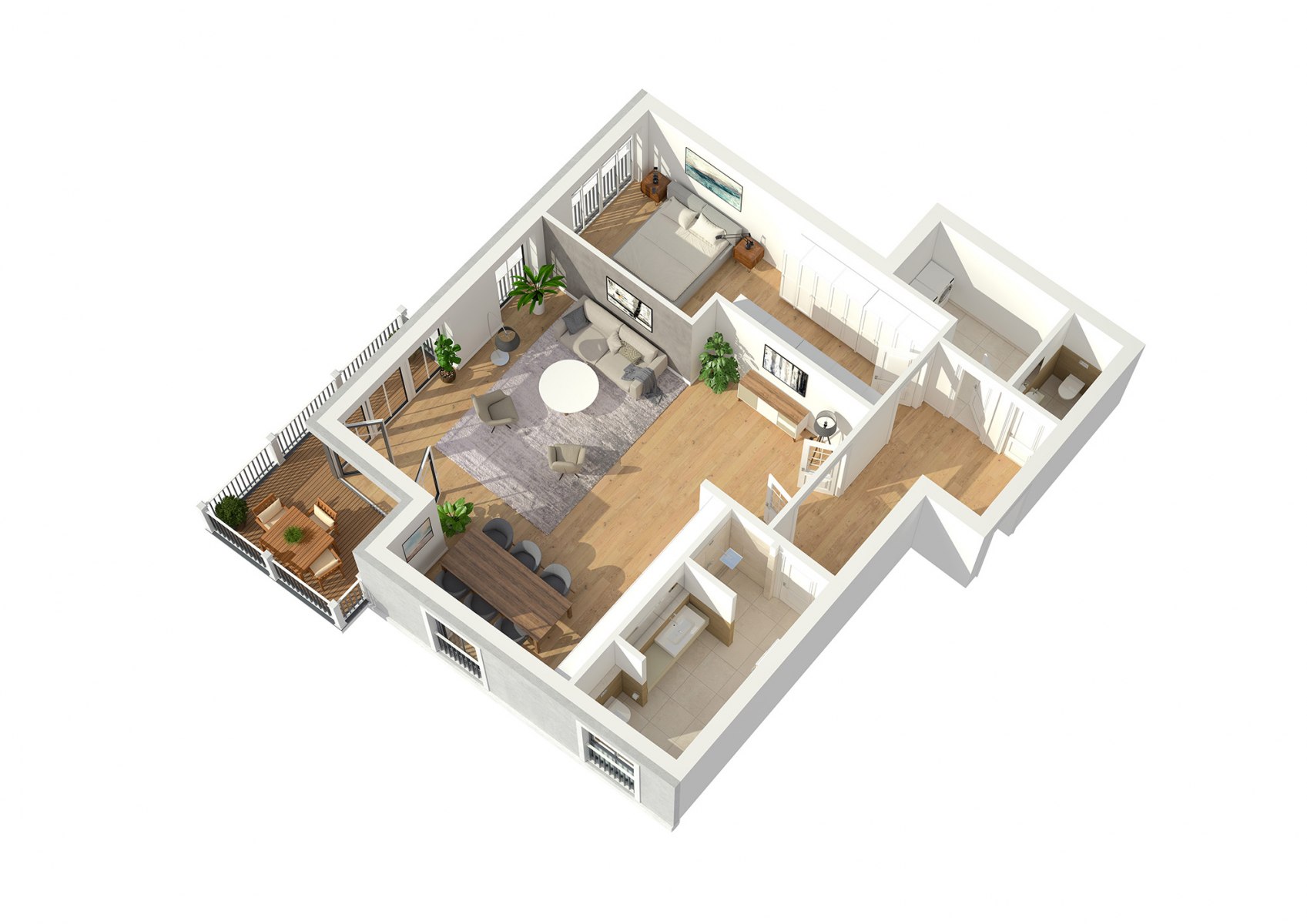 Wohnungsbau Cuxhaven, 3D-Grundriss 2023